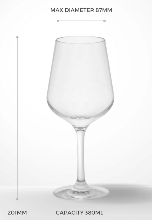 Unbreakable Wine Glass 380 for Boats Pack of 4