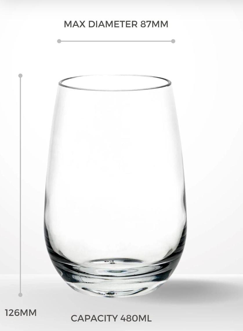 UNBREAKABLE STEMLESS WINE GLASSES 480ML - For Boats 480 ML Set of 6