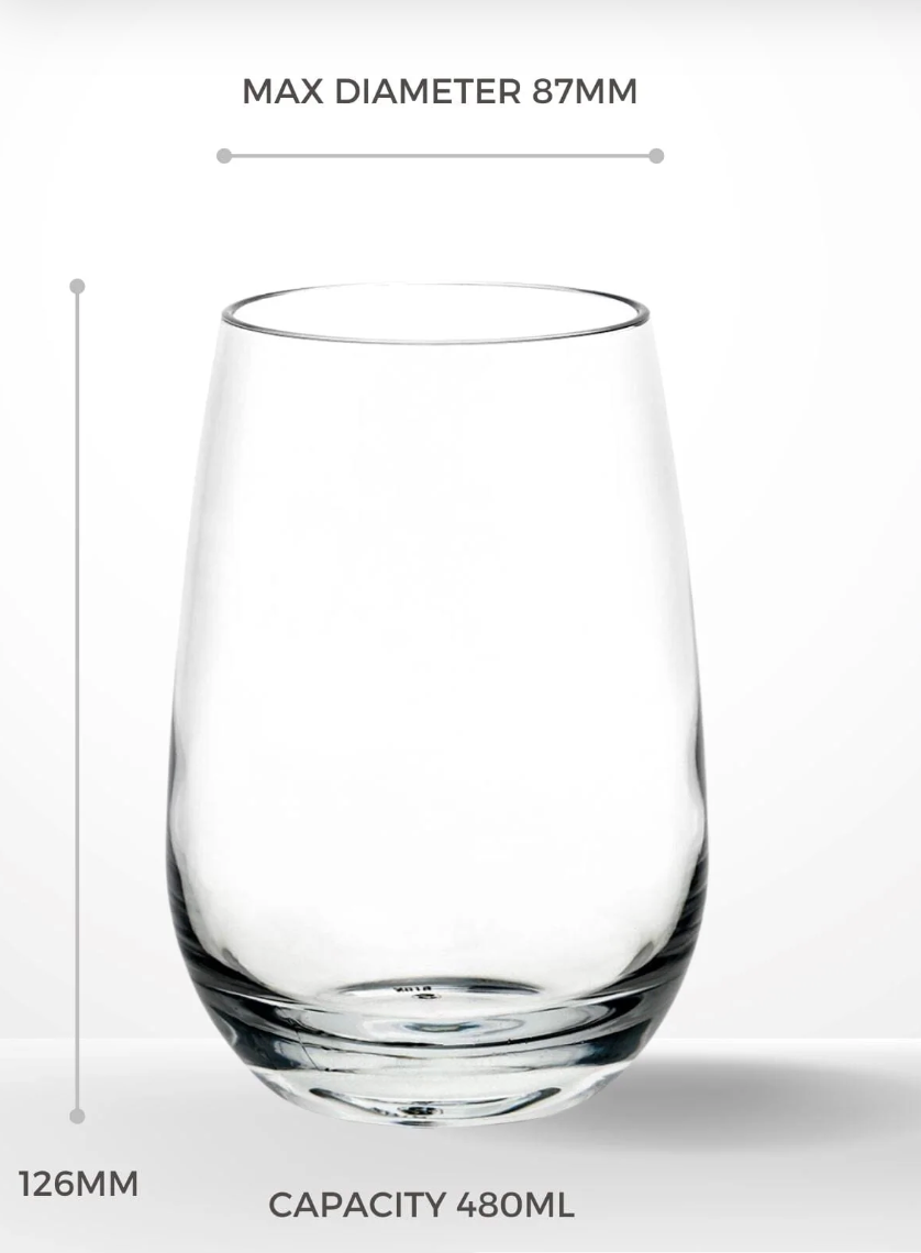 UNBREAKABLE STEMLESS WINE GLASSES 480ML - For Boats 480 ML Set of 4