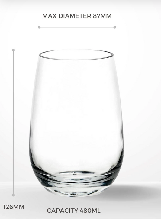UNBREAKABLE STEMLESS WINE GLASSES 480ML - For Boats 480 ML Set of 4